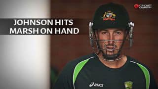 Ashes 2015: Shaun Marsh hit on hand by Mitchell Johnson at nets